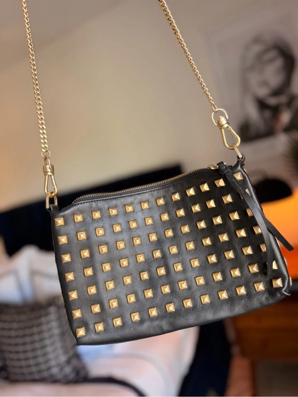 ALLSAINTS Eve Studded Leather Crossbody Bag - Picture 10 of 10